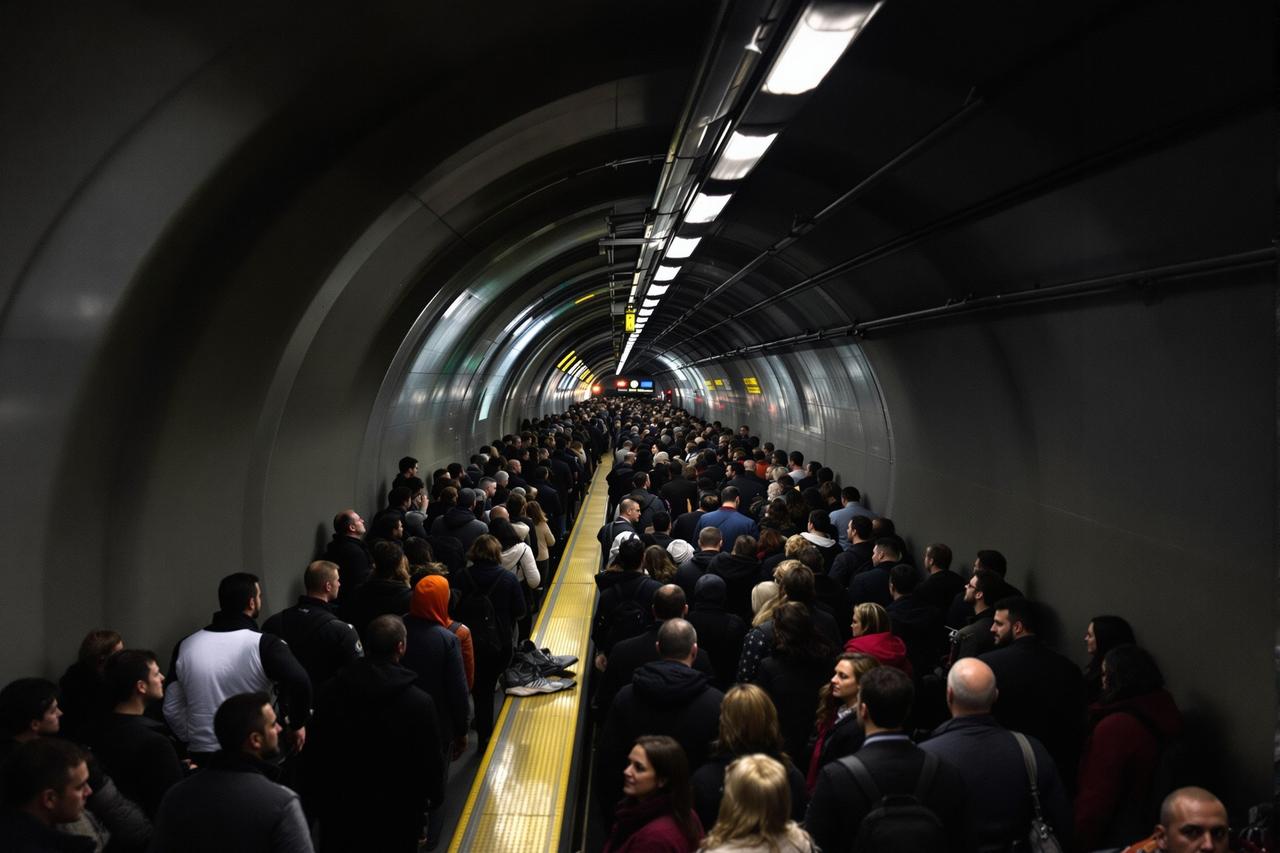 城市地铁站突发大规模停电，数千名乘客被困地下